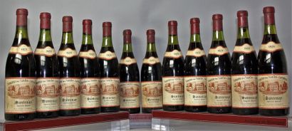 null 12 bouteilles SANTENAY - DOMAINE DE HAUTES CORNIERES 1978 Etiquettes légèrement...