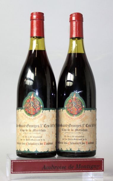null 2 bouteilles NUITS St. GEORGES 1er cru "Clos de la Maréchale" CONFRERIE DES...