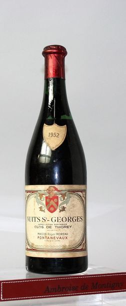 null 1 bouteille NUITS St. GEORGES 1er cru "Clos des Thorey" - Roger MOREAU 1952...