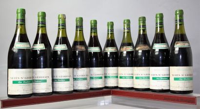 null 10 bouteilles NUITS St. GEORGES 1er cru "Les Prulièrs" - Henri GOUGES 1985 Etiquettes...