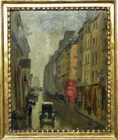 null Charles Désiré BERTHOLD-MAHN (1881-1975). "Rue Dauphine fev mars 1925". Huile...