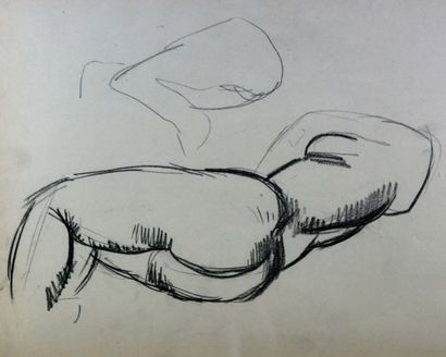 CHARLES KVAPIL (1884-1957). "Esquisse de nu " .Dessin au crayon cachet d'atelier...