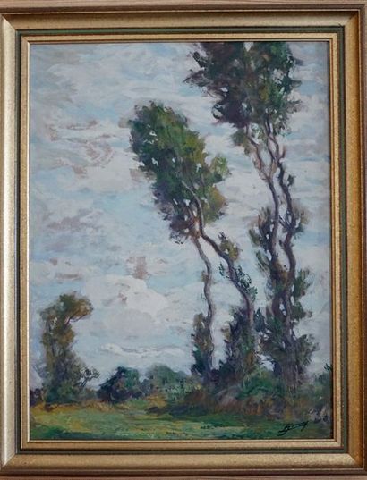 Lucien Hector JONAS (1880-1947) Les arbres Huile sur toile signée en bas à droite...
