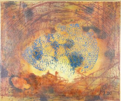 Hans PFEIFFER (1907-1994). Composition abstraite. Huile sur toile monogrammée HP...