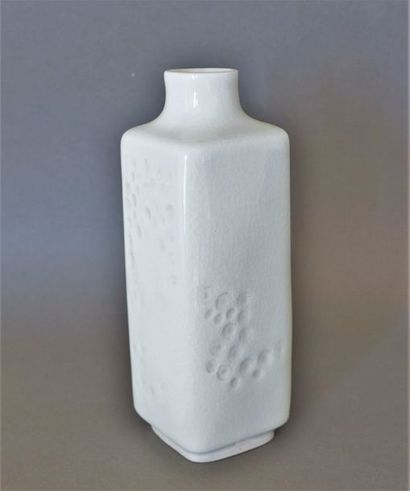 France FRANCK (1927 - 2009) Petit vase bouteille en céramique émaillée à décor d'ombelles...