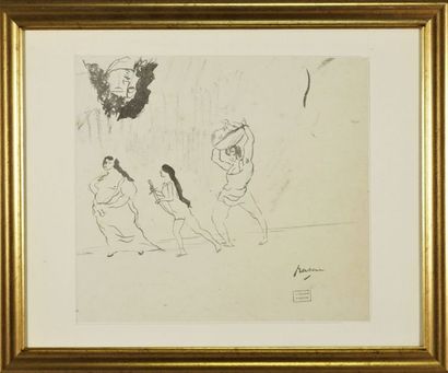Jules PASCIN (1885-1930) Etude .Dessin à l’encre signé et cachet d’atelier 19,5 x...