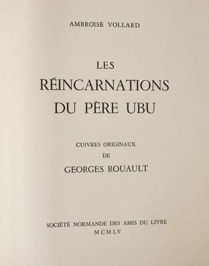 A VOLLARD Les réincarnations du père Ubu. Société des amis du livre 1955 Un volume...