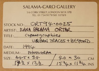 Ilana Salama ORTAR (1952) Cosmographie 1994 Photogramme Dim 40 x 30 cm
