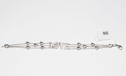 CHOPARD Bracelet en or gris 18K (750/oo) composé de chaînettes intercalée de motifs...