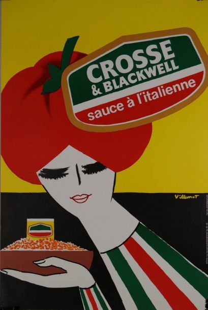 VILLEMOT Bernard (1911-1990) (2 affichettes) CROSSE & BLACKWELL. Vers 1983  Imp ....