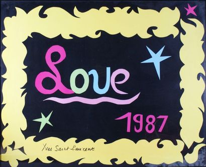 SAINT-LAURENT Yves (1936-2008) LOVE.1987 Sans mention d’imprimeur - 57 x 72 cm (à...