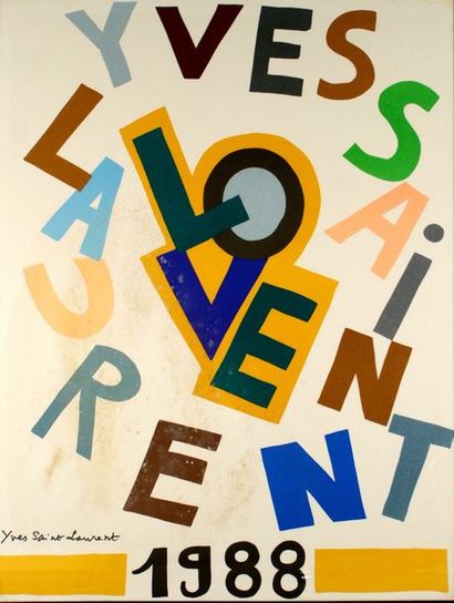 SAINT-LAURENT Yves (1936-2008) LOVE.1988 Sans mention d’imprimeur - 60 x 45 cm (à...