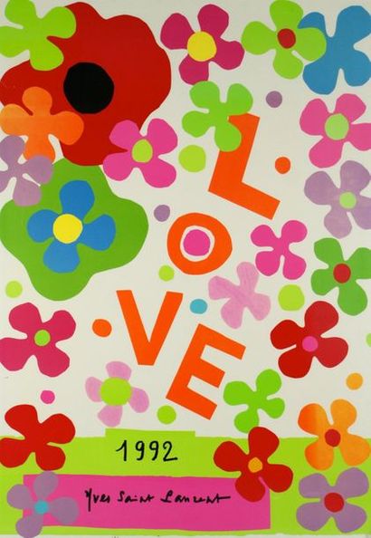 SAINT-LAURENT Yves (1936-2008) LOVE.1992 Sans mention d’imprimeur - 55 x 39 cm (à...
