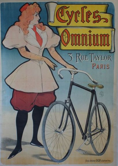 ANONYME CYCLES OMNIUM.Affiches Américaines Levy, Paris - 123 x 89 cm - Entoilée,...