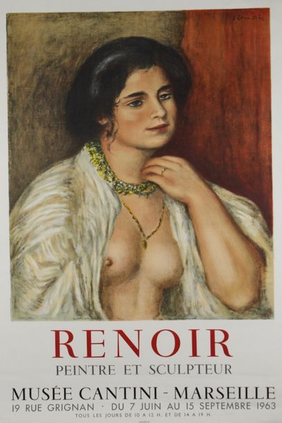 RENOIR Auguste (d’après) (2 affiches)   GALERIE DURAND-RUEL.1955 & MUSÉE CANTINI,...