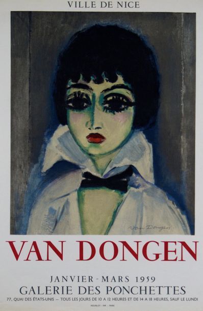 VAN DONGEN KEES (1877-1968) Ville de Nice.GALERIE DES PONCHETTES”. Janvier-Mars 1959...