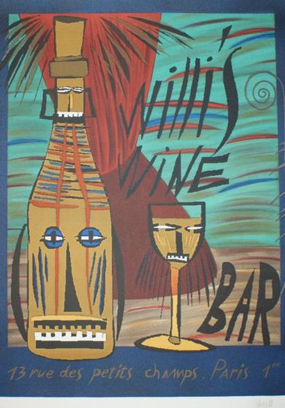 DIVERS (3 affiches) WILLI’ S WINE BAR.1988 3 lithographies sur papier canson Signées...