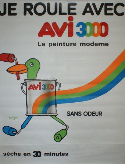 SAVIGNAC Raymond (1907 - 2002) JE ROULE AVEC AVI 3000.”LA PEINTURE MODERNE”. 1985....