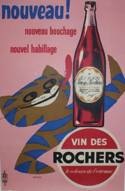 VERNIER François VIN DES ROCHERS.”Le velours de l’estomac”.Vers 1950 Diiffusion,...