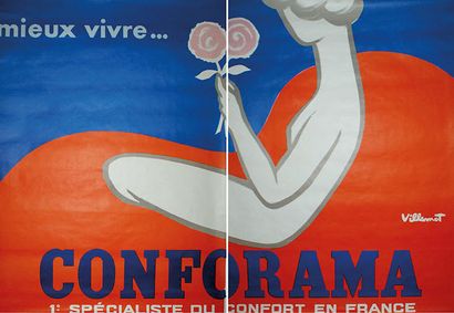 VILLEMOT Bernard (1911-1990) CONFORAMA “MIEUX VIVRE”.1978 Imprimerie I.P.A, Champigny...