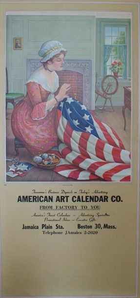 ANONYME AMERICAN ART CALENDAR.”Birth of the flag” Fac, made in U.S.A, (copyright)...