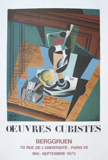 BORES Francisco & JUAN GRIS (2 affiches) LOUIS CARRÉ (1954) & OEUVRES CUBISTES (1973)...