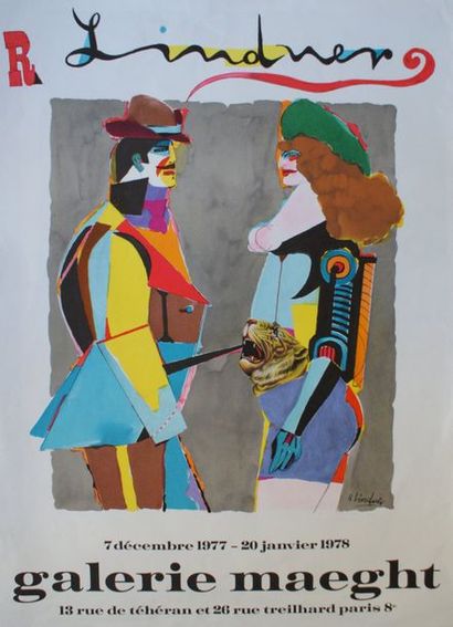 GALERIE MAEGHT (2 affiches) TAPIES & LINDNER Richard Imp. Arte, Paris - 65 x 50 cm...
