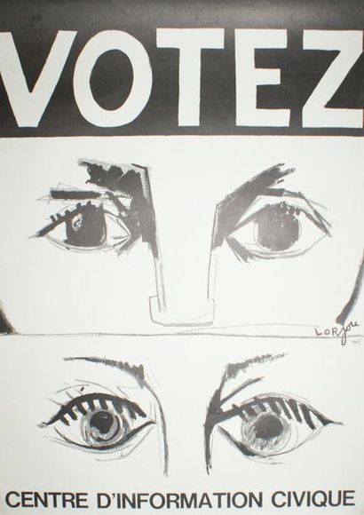 LORJOU Bernard (3 affiches) BAL DES FOLS (1959) - VOTEZ (1967) et NUIT DU FAUBOURG...