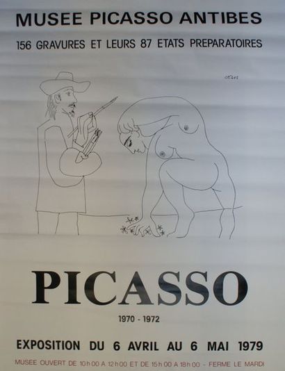 PICASSO (d’après) MUSÉE PICASSO ANTIBES.”PICASSO 1970-1972”. Avril-Mai 1979 Sérigraphie...