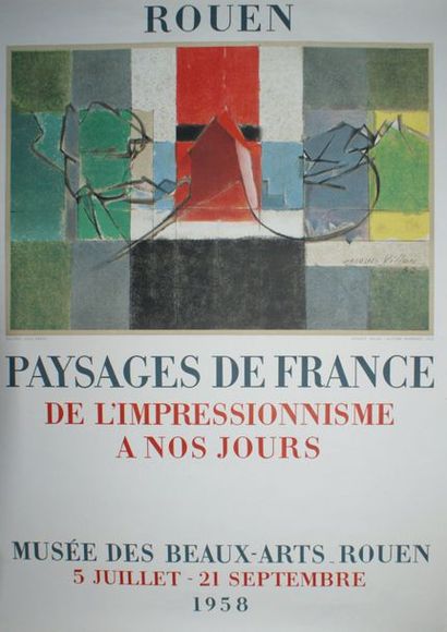 VILLON Jacques (1875-1963) (3 affiches) PAYSAGES DE FRANCE (1958) - SALON DE MAI...