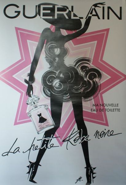 ANONYME (4 affiches) CHANEL N°5, Paris & GUERLAIN.”LA PETITE ROBE NOIRE” Sans mention...