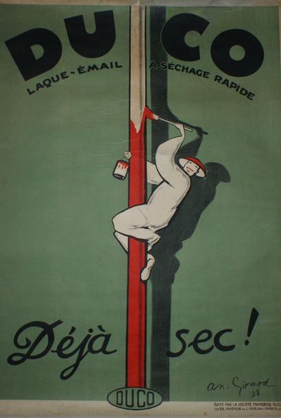 GIRARD DUCO LAQUE-EMAIL.”DÉJÀ SEC !”.Vers 1928 Edité par la société Française Duco,...