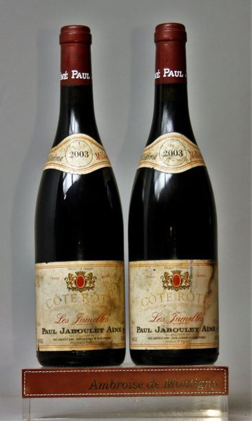 CÔTE RÔTIE "Les Jumelles" - JABOULET 2003 2 bouteilles - Etiquettes légèrement tachées...