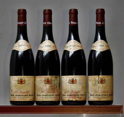 CÔTE RÔTIE "Les Jumelles" - JABOULET 2004 4 bouteilles - Etiquettes légèrement tachées...