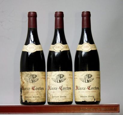 ALOXE CORTON - Domaine PAVELOT 2001 3 bouteilles - Etiquette s tachées et abimée...