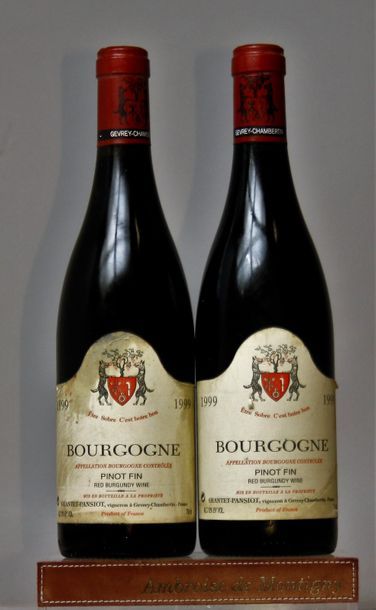 BOURGOGNE Pinot fin - GEANTET PANSIOT 1999 2 bouteilles - Etiquette légèrement t...