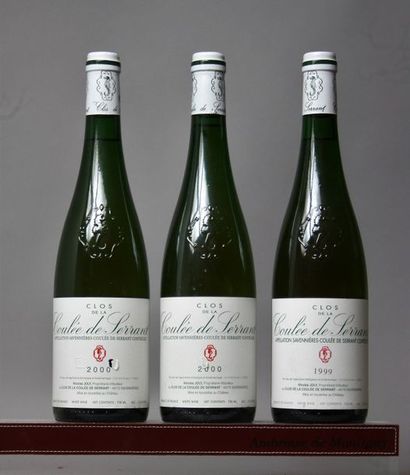 CLOS de la COULEE DE SERRANT - Savenniéres 1 bouteille de 1999 et 2 de 2000 1 bouteille...