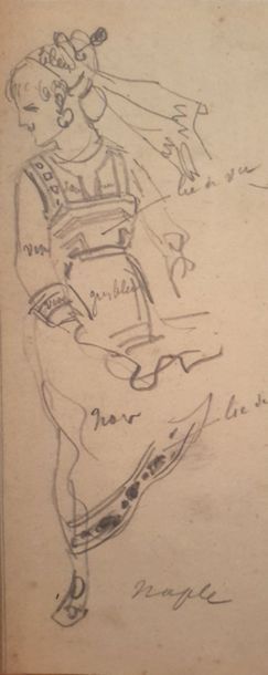 Alfred GREVIN (1827-1892) « Personnage », dessin à la mine de plomb, 20,1 x 8,5 ...