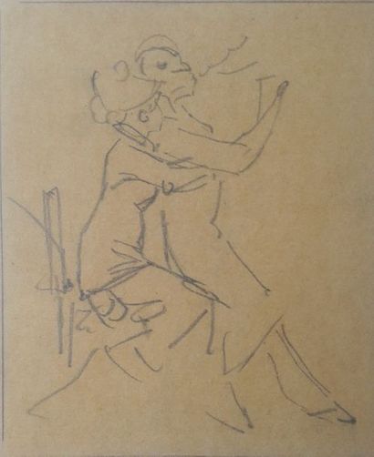 Alfred GREVIN (1827-1892) « Personnages », dessin à la mine de plomb sur papier calque...
