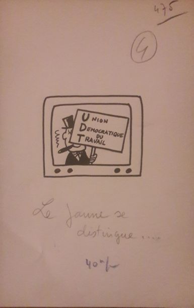Jacques Laplaine (dit «  Lap  ») - (1921-1987) « Caricature/illustration » pour le...