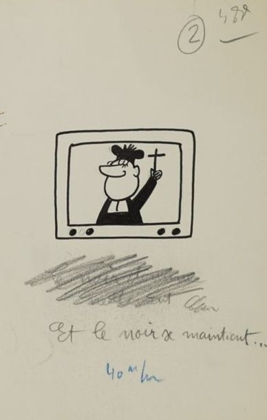 Jacques Laplaine (dit «  Lap  ») - (1921-1987) « Caricature/illustration » pour le...