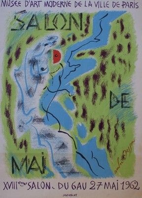 MASSON André (1896-1987) Musée d’Art Moderne, Paris.”SALON DE MAI”. Mai 1962 Mourlot...