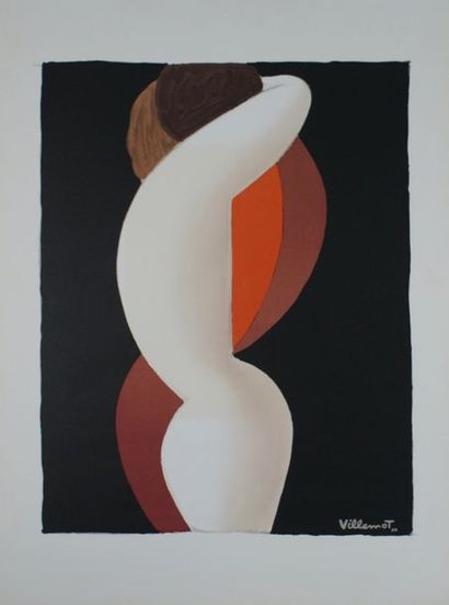 VILLEMOT Bernard (1911-1990) COUPLE ENLACÉ DEBOUT.Vers 1988 Lithographie sur papier...
