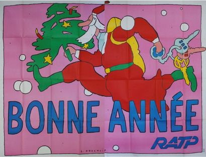 KOECHLIN L RATP. BONNE ANNÉE Lalande-Courbet (offset) - 150 x 200 cm (2 feuilles)...