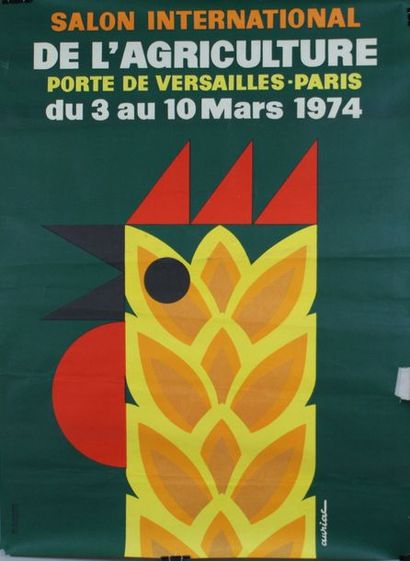 AURIAC Jacques (1922-2003) (4 affiches) SALON INTERNATIONAL DE L’AGRICULTURE. 1971-1974-1979-1980...