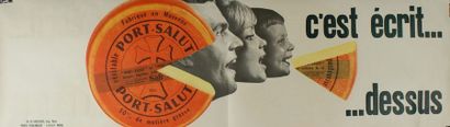 ANDRÉ ROLAND (2 affiches) PORT-SALUT.”C’EST ÉCRIT... DESSUS”. Vers 1960 Imp.de La...