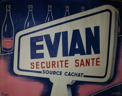 BELLENGER.J (3 affiches). VITTEL EVIAN & MOC BARIL, Saumur Anjou Muscadet Imprimerie...