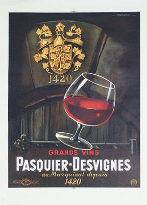 FALCUCCI Robert (1900-1989) (2 affichettes) PASQUIER-DESVIGNES”GRANDS VINS” & GRANDS...