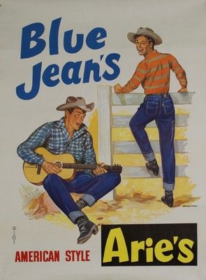 GAILLARD Emmanuel (2 affiches) ARIE’S BLUE JEAN’S.”AMERICAN STYLE”.Vers 1960.”AU-DESSUS...