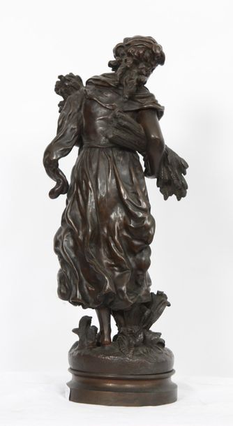 null BRONZE "LA JEUNE GLANEUSE" DE HIPPOLYTE MOREAU (1832-1927)

En bronze patiné,...